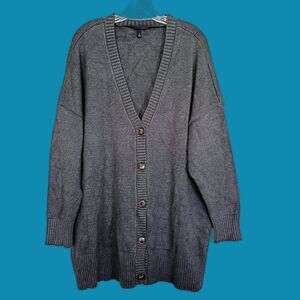 Torrid Gray Chunky V Neck Cardigan 2 Grandpacore Academia Hertiage Softgirl Cozy